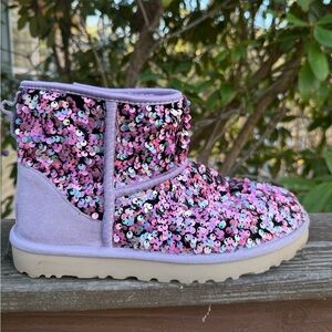 UGG Lavender and Pink Sequin Boots